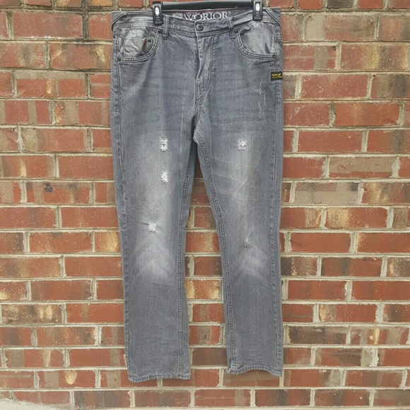 Mens Worior Collection Distressed Jeans - Picture 2 of 5